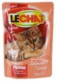 Паучи для кошек Lechat с лососем и тунцом 0,1 кг.