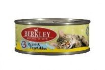 Консервы для кошек Berkley №3: кролик с овощами 0,1 кг.